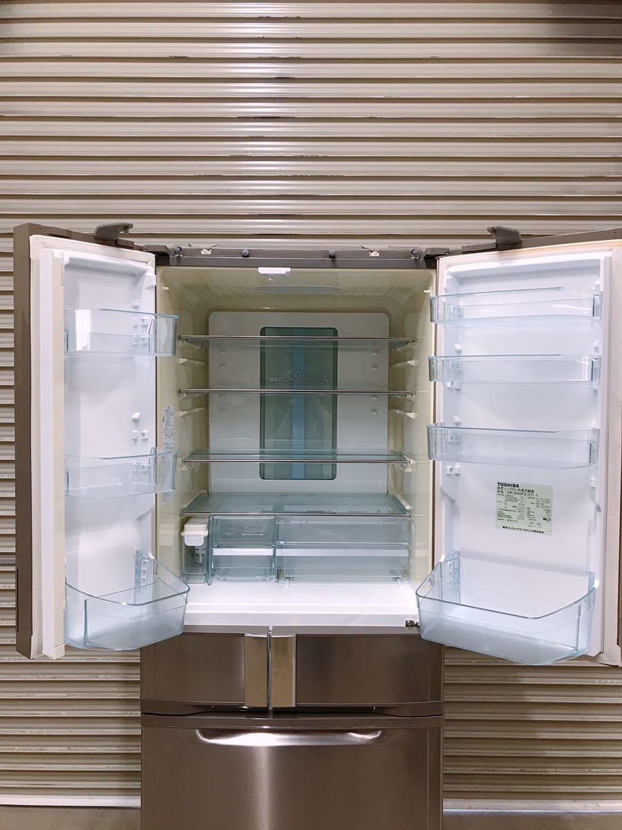 自動製氷機能付き 東芝 6ドア冷蔵庫 GR-431FY 2011年製 - キッチン家電