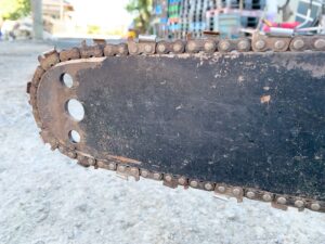 栃木県河内郡上三川町西汗にて出張買取したMcCULLOCHのエンジンチェーンソーのSUPER PRO 125Cの刃先の写真