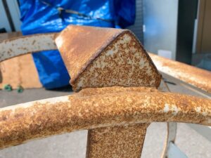 栃木県河内郡上三川町上三川にて出張買取したトラクター用の鉄車輪の11-28II型の写真