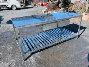 茨城県笠間市下郷にてクリナップの業務用ステンレス作業台を出張買取いたしました！
